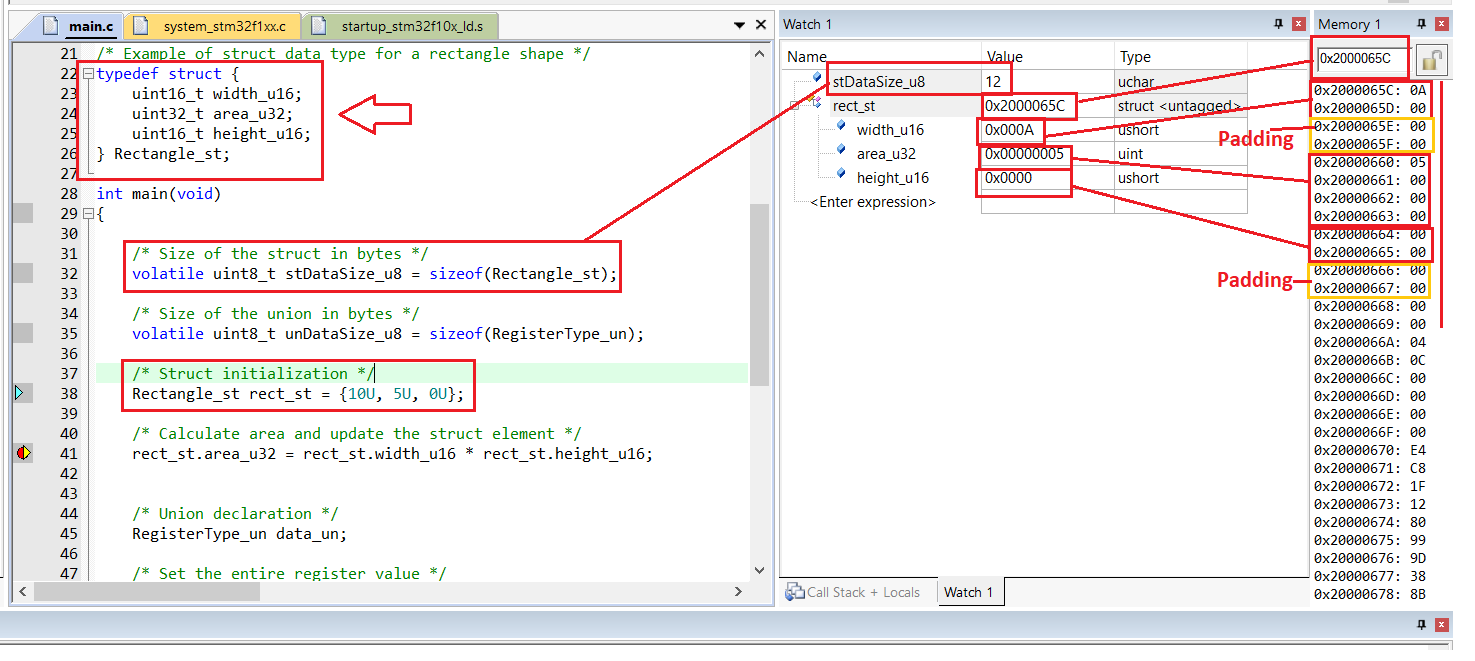 Padding Bytes in Memory Layout