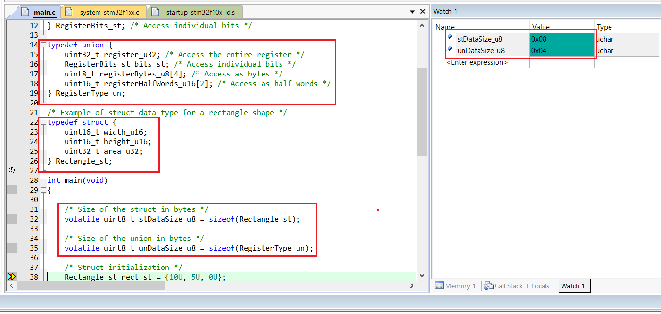 Data Size in Embedded System