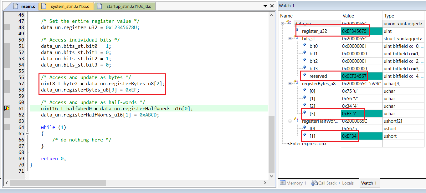 Update Value as Bytes
